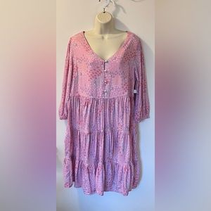 Disney Olaf Winter Scene empire waist/boho dress, M